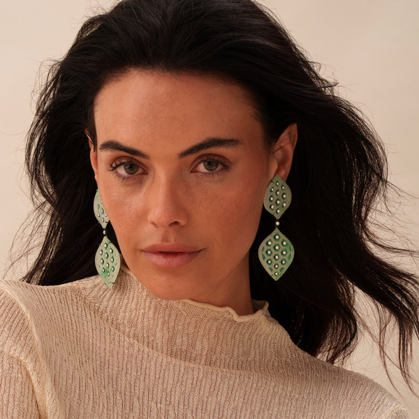 Jade and Diamond Earrings