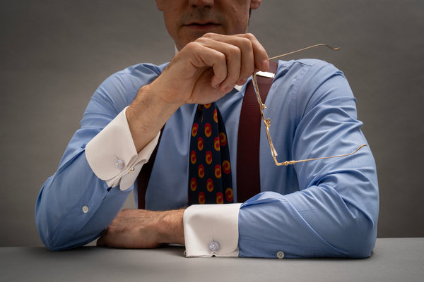 Blue Chalcedony and Diamond Magic Knot Cufflinks