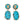 Load image into Gallery viewer, Round Turquoise and Ruby Earrings