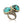 Load image into Gallery viewer, Titanium, Turquoise and Diamond Twin Ring Number Two