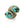 Load image into Gallery viewer, Titanium, Turquoise and Diamond Twin Ring Number Two