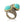 Load image into Gallery viewer, Titanium, Turquoise and Diamond Twin Ring Number Three