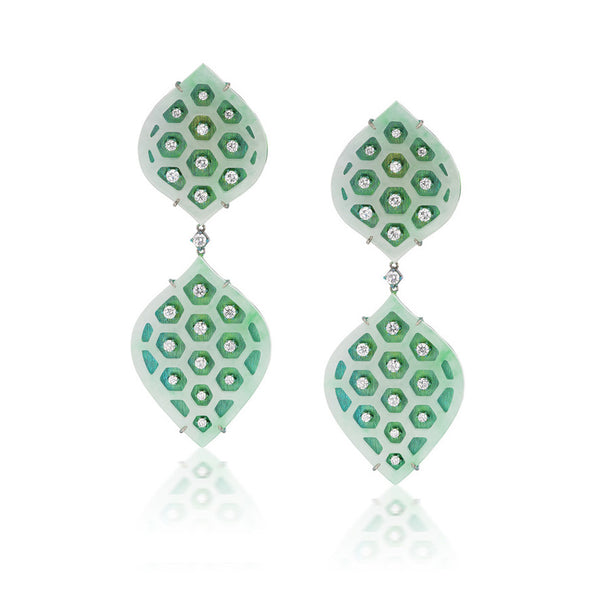 Jade and Diamond Earrings