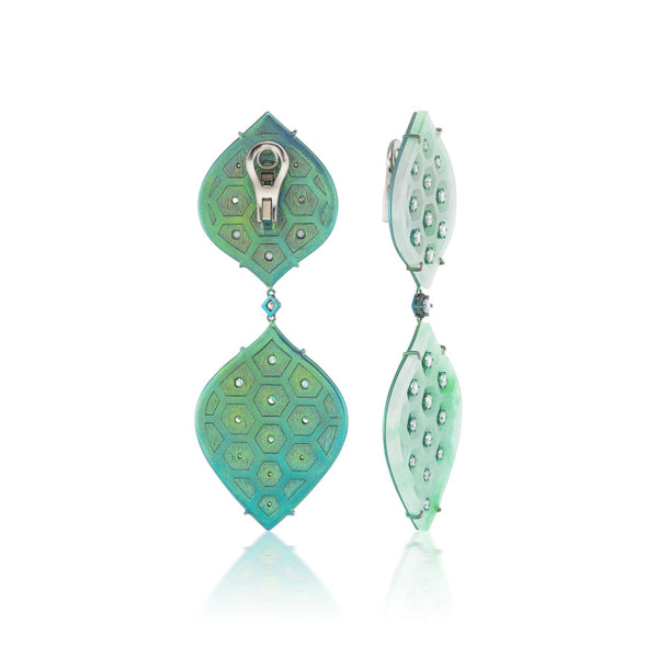 Jade and Diamond Earrings