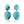 Load image into Gallery viewer, Pear Shape Turquoise and Ruby Earrings
