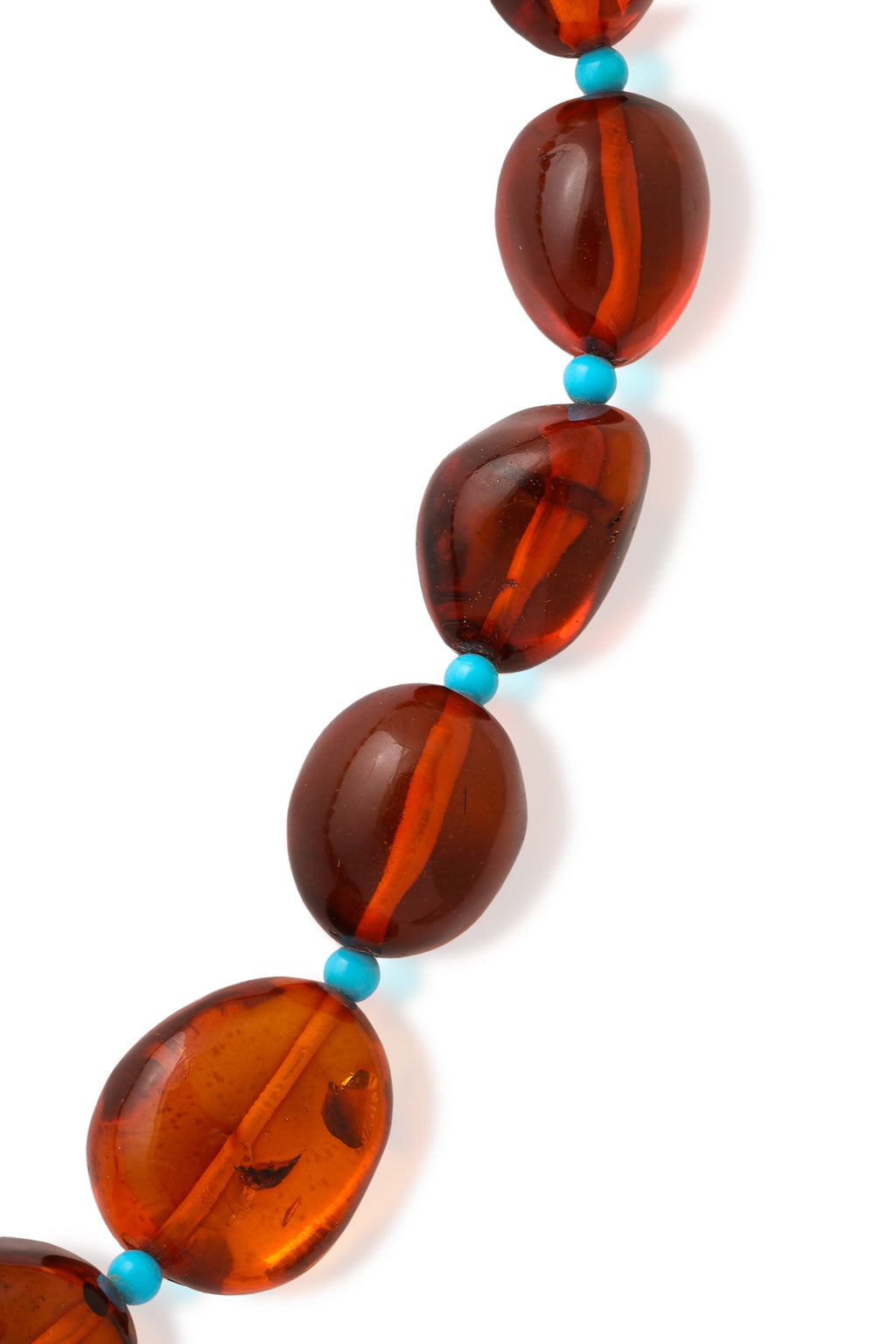 Bold Baroque Amber and Turquoise Necklace