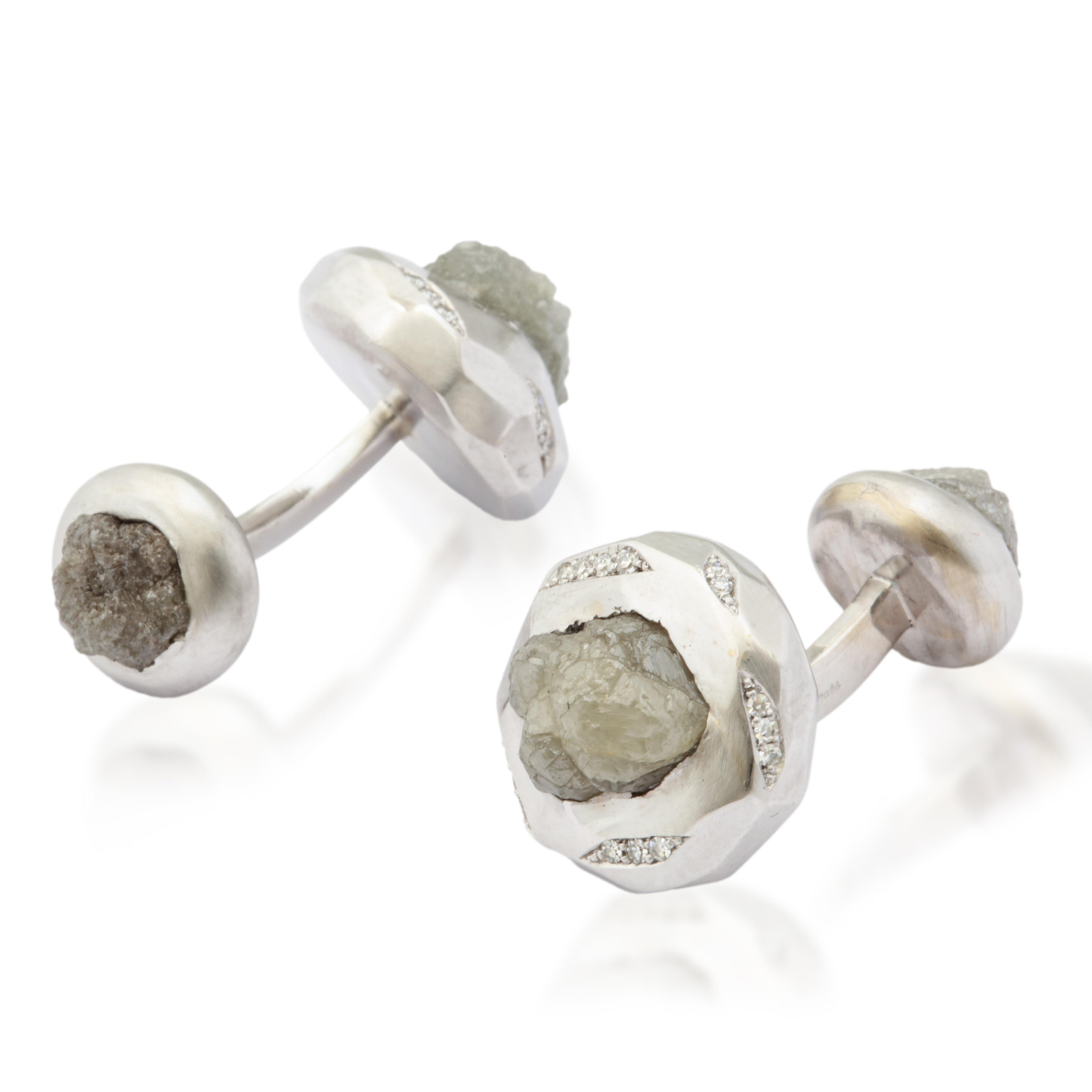 Natural Rough Diamond Cufflinks