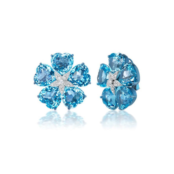 Blue Topaz Titanium and Diamond Earrings