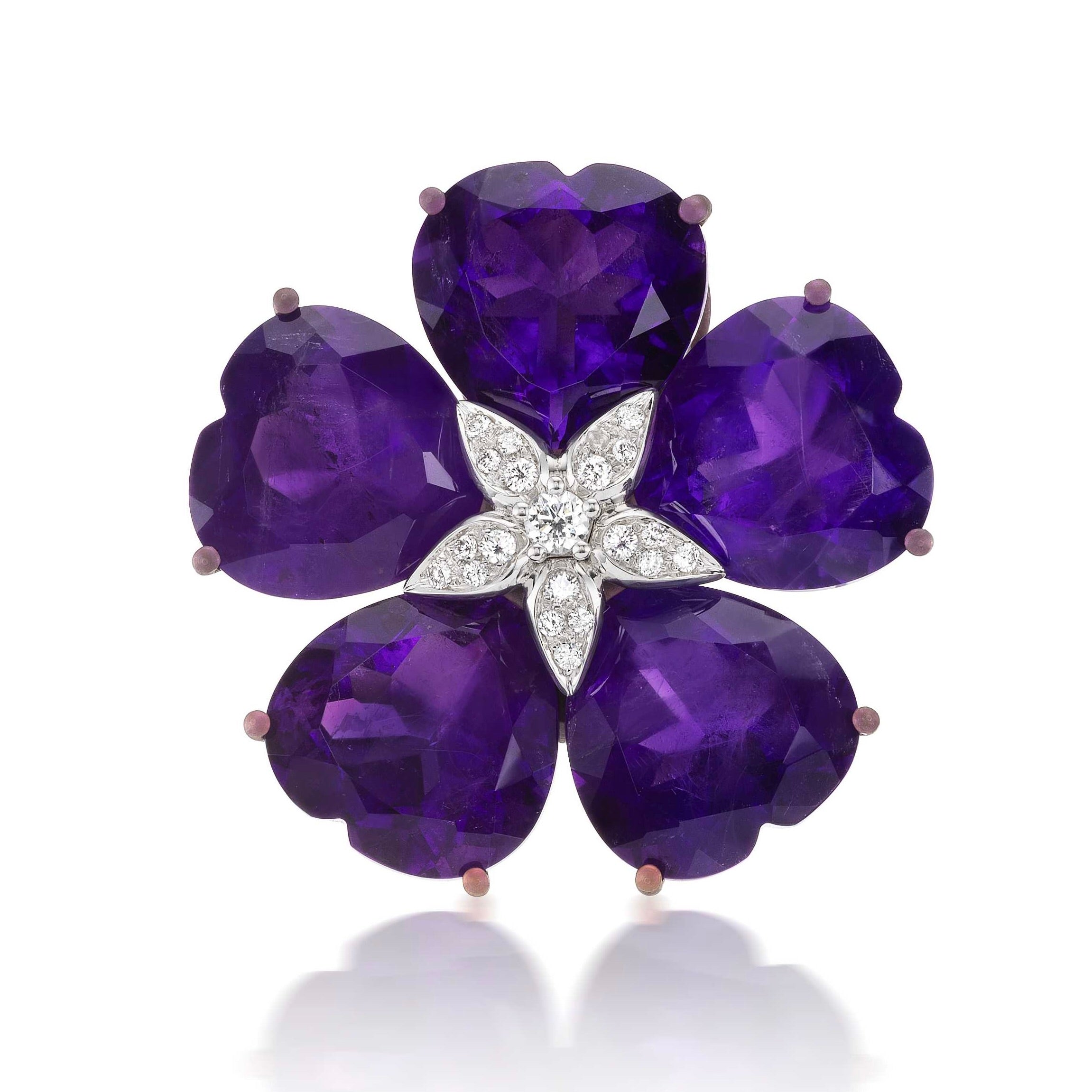 Amethyst Titanium and Diamond Earrings