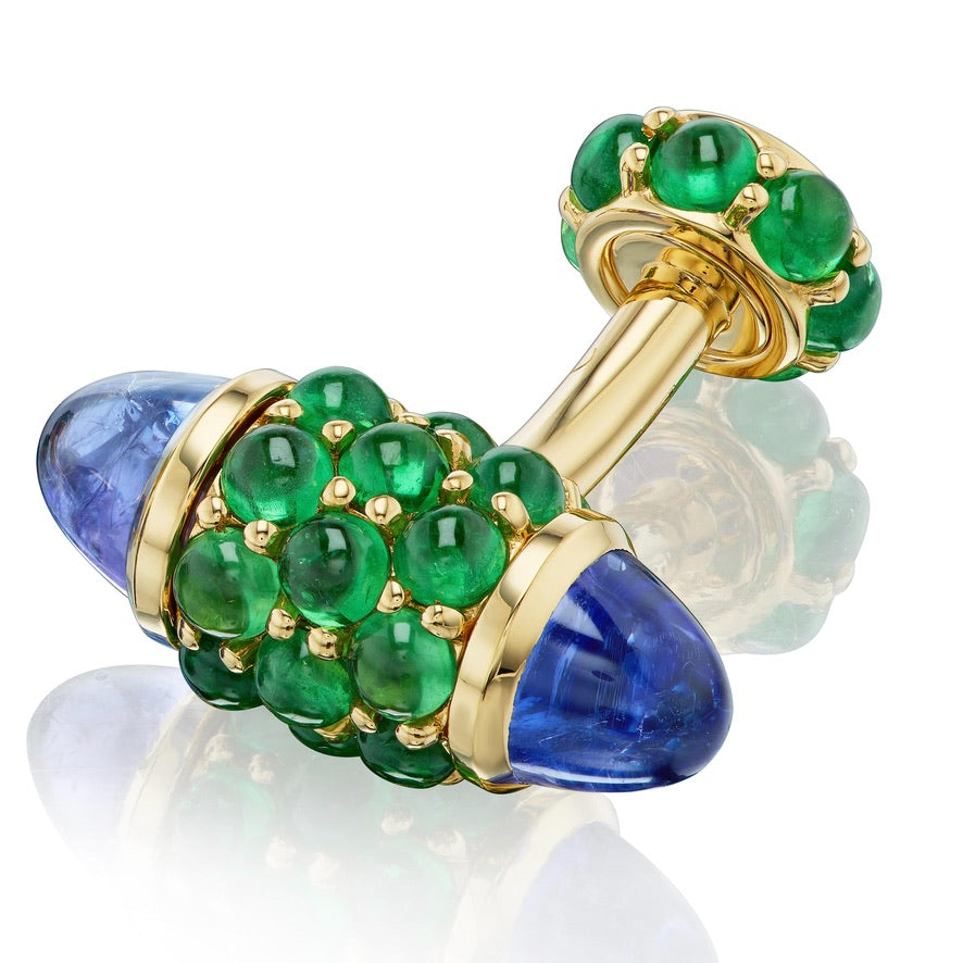 Tanzanite and Tsavorite Garnet Cufflinks
