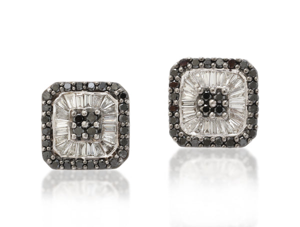 Black and White Diamond Earrings