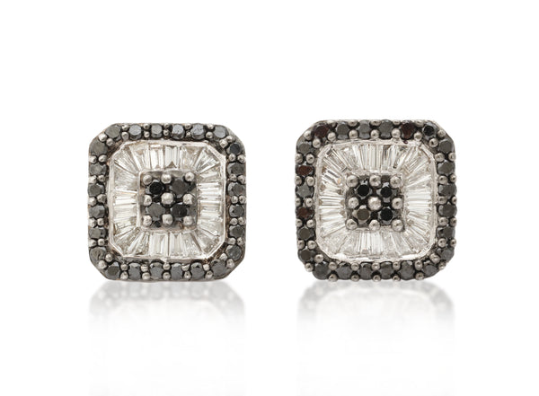 Black and White Diamond Earrings