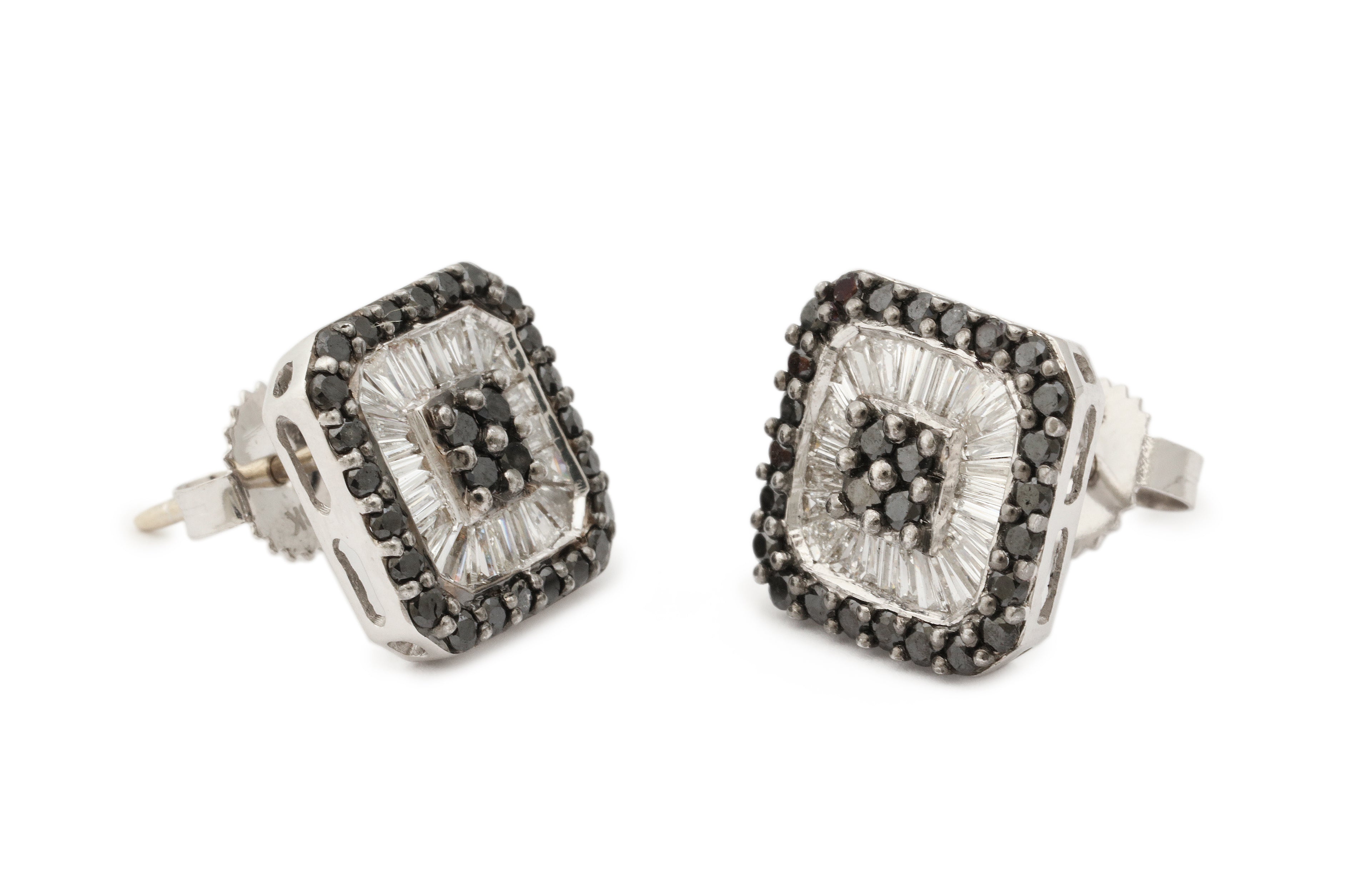 Black and White Diamond Earrings