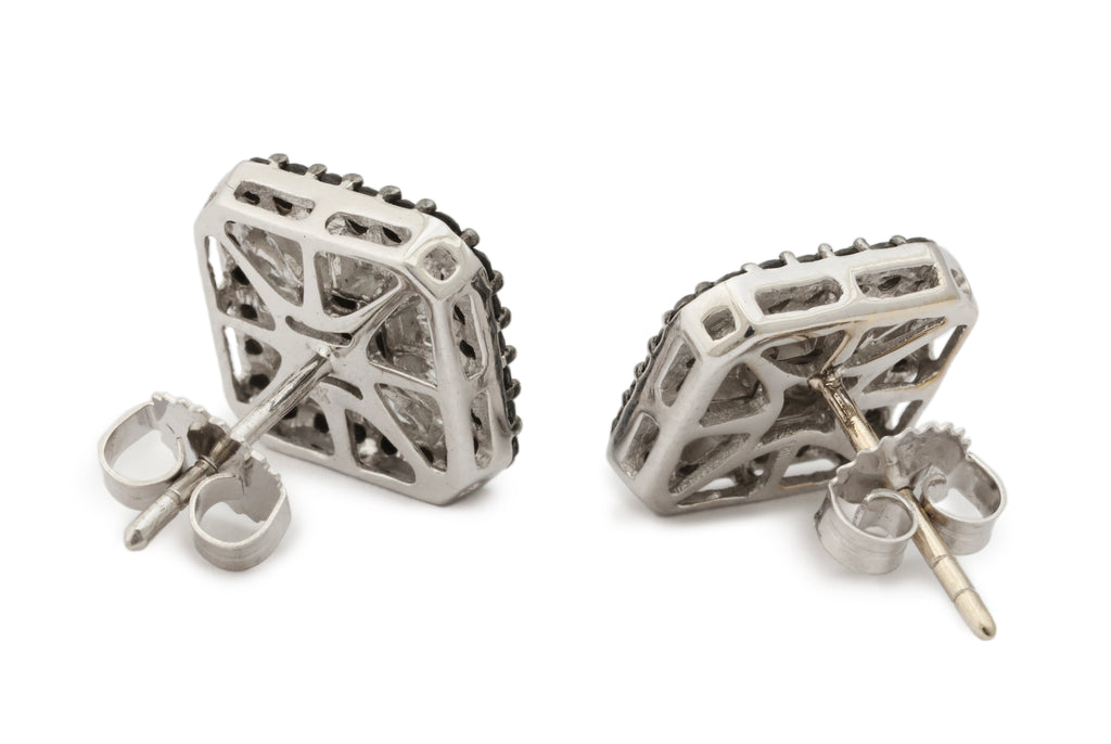 Black and White Diamond Earrings