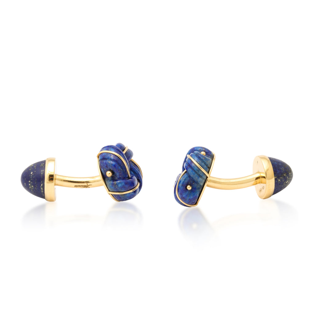 Lapis-Lazuli and Diamond Knot Cufflinks