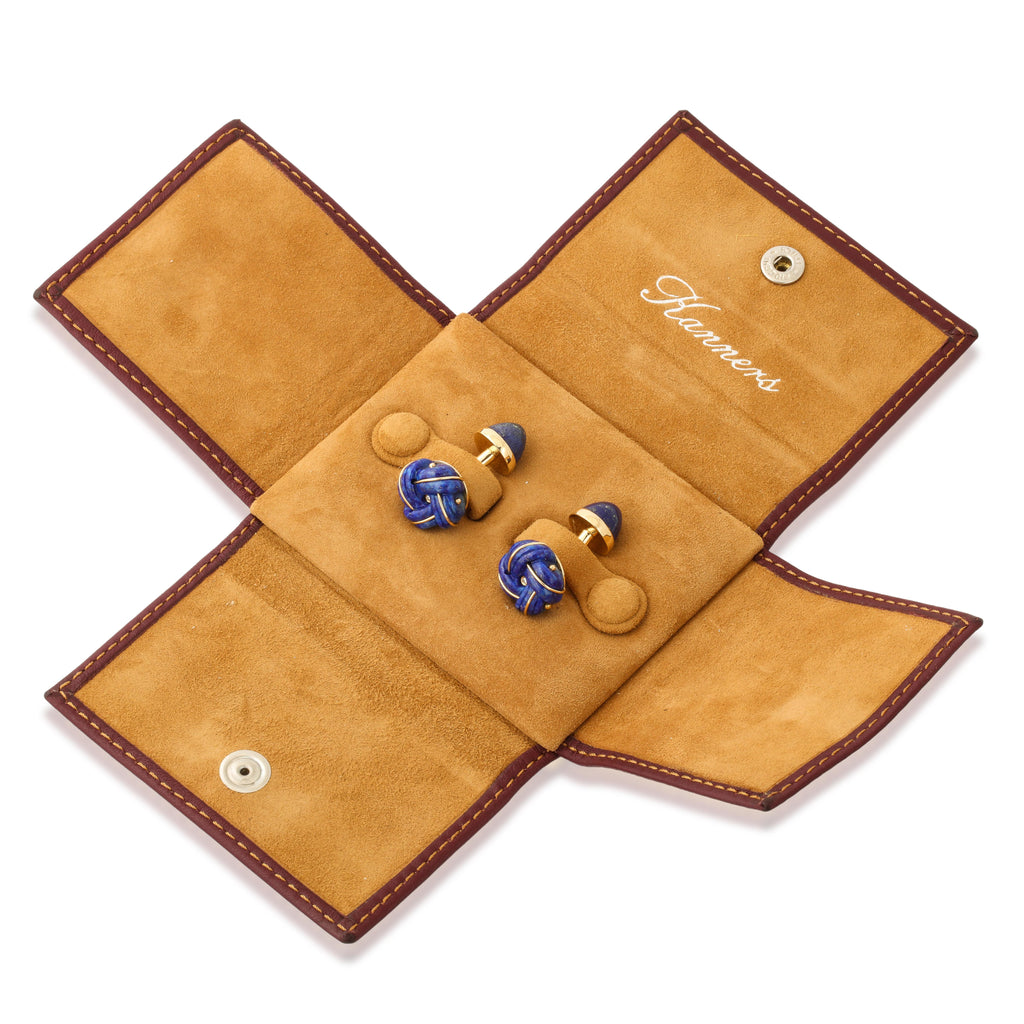 Lapis-Lazuli and Diamond Knot Cufflinks
