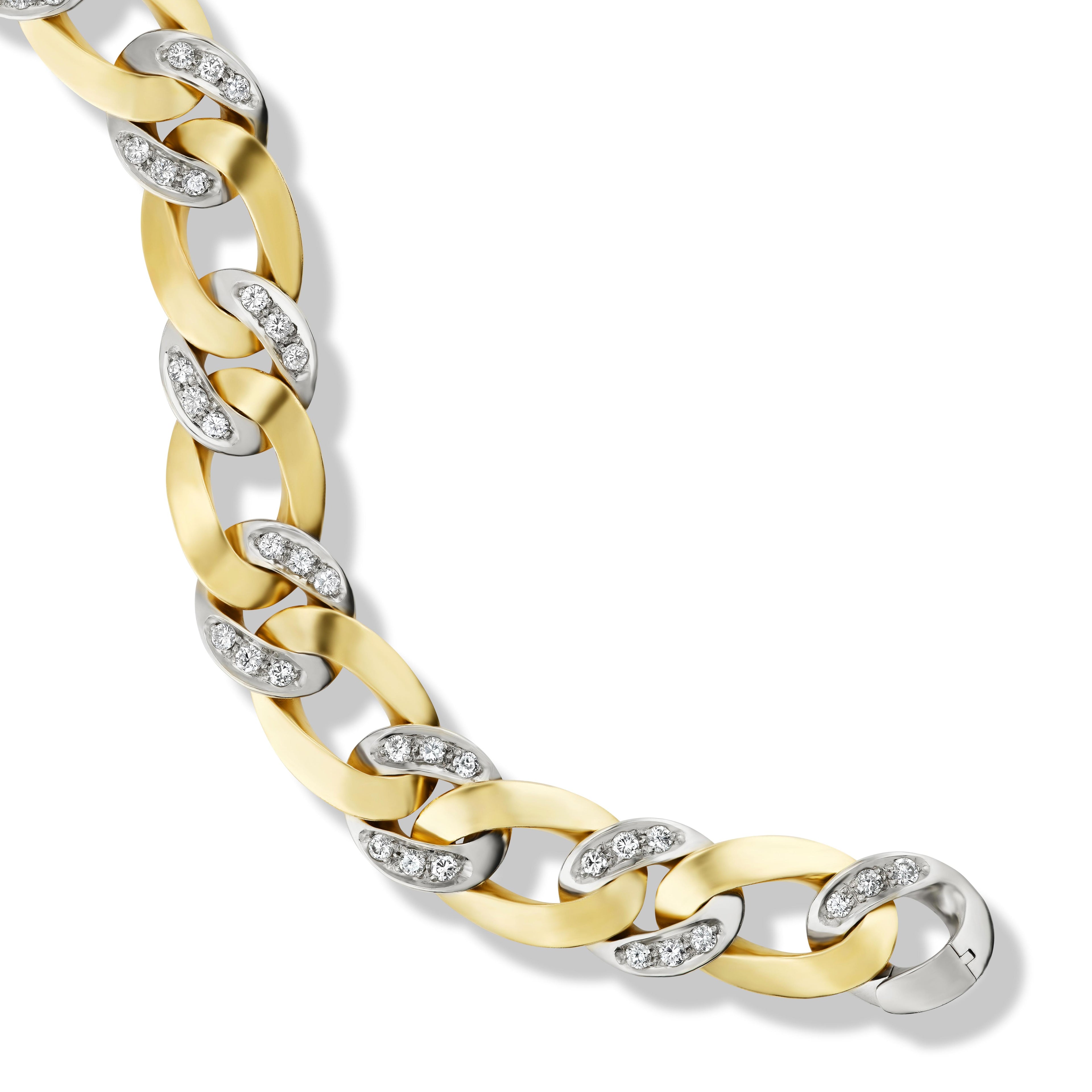 Pomellato 1970s Two Color Gold and Diamond Bracelet