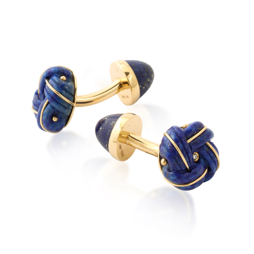 Lapis-Lazuli and Diamond Knot Cufflinks