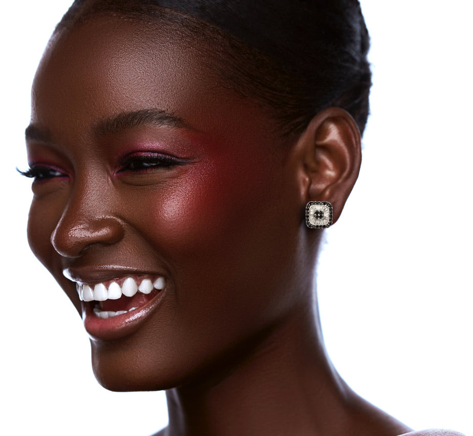 Black and White Diamond Earrings