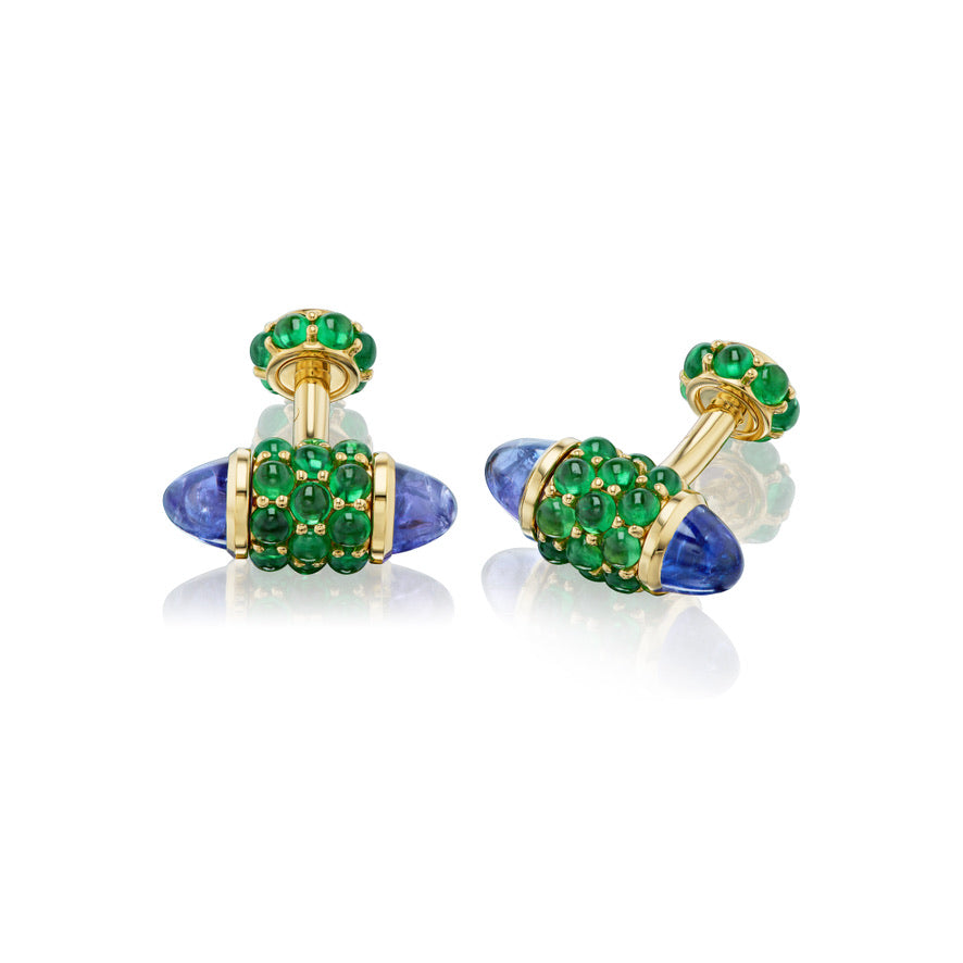 Tanzanite and Tsavorite Garnet Cufflinks