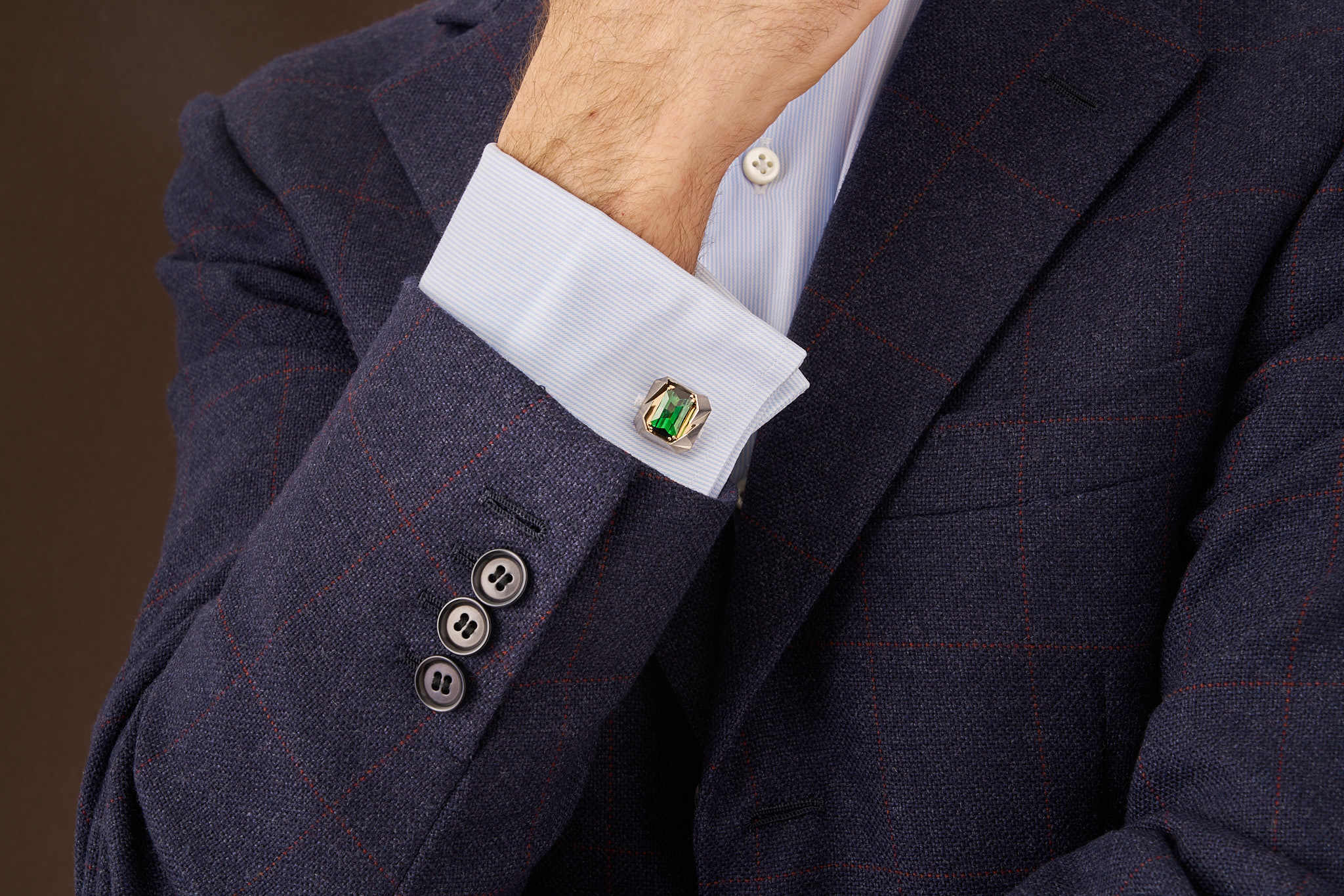 Cutting Edge Classic Green Tourmaline Cufflinks