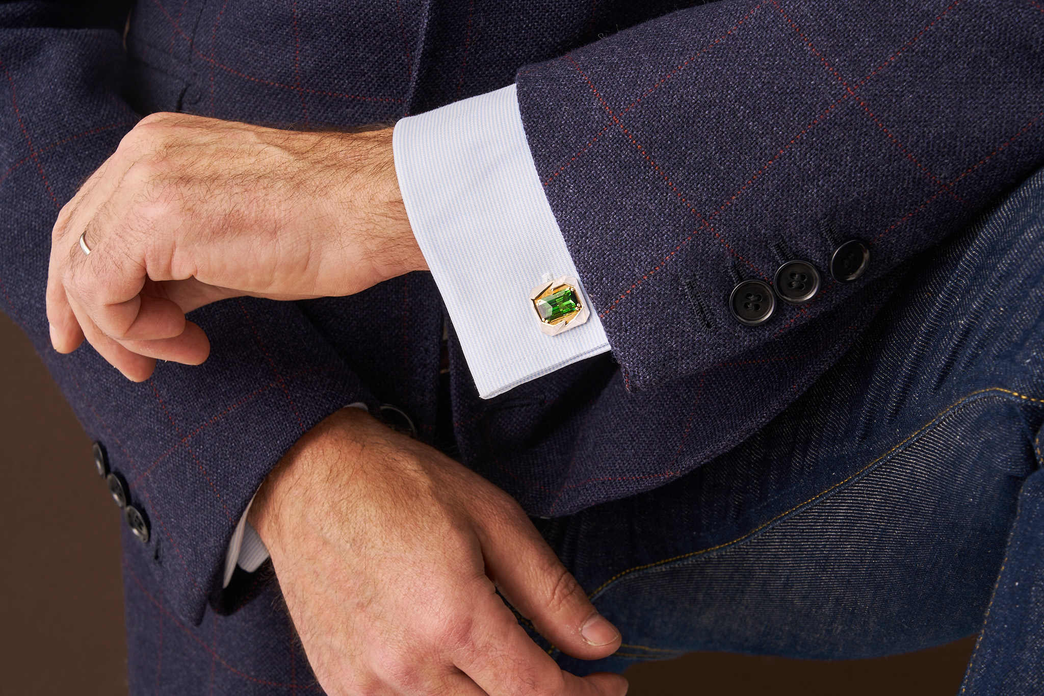 Cutting Edge Classic Green Tourmaline Cufflinks