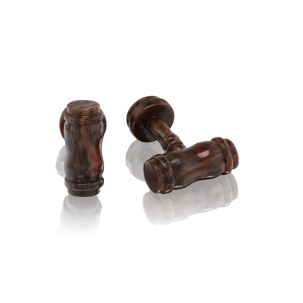 Dark Fossilized Wood Auction Gavel Cufflinks
