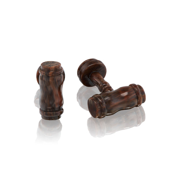 Dark Fossilized Wood Auction Gavel Cufflinks