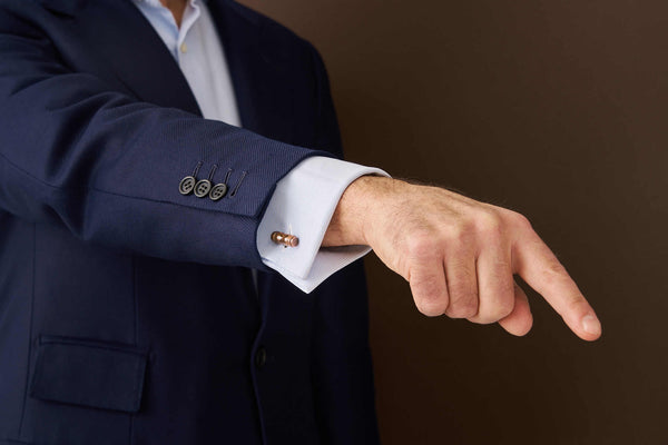 Dark Fossilized Wood Auction Gavel Cufflinks