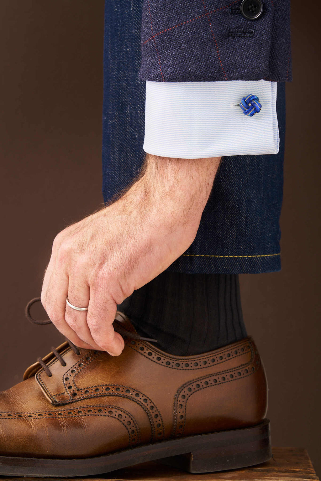 Lapis-Lazuli and Diamond Knot Cufflinks