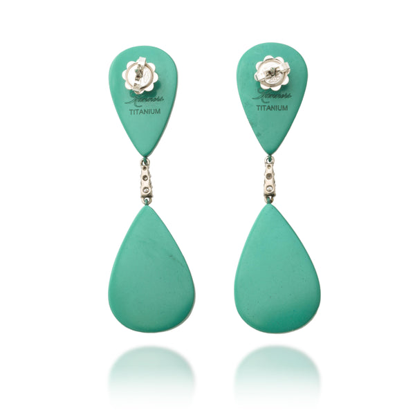 Malachite and Diamond Drop Earrings Number One