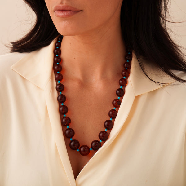 Amber and Turquoise Necklace