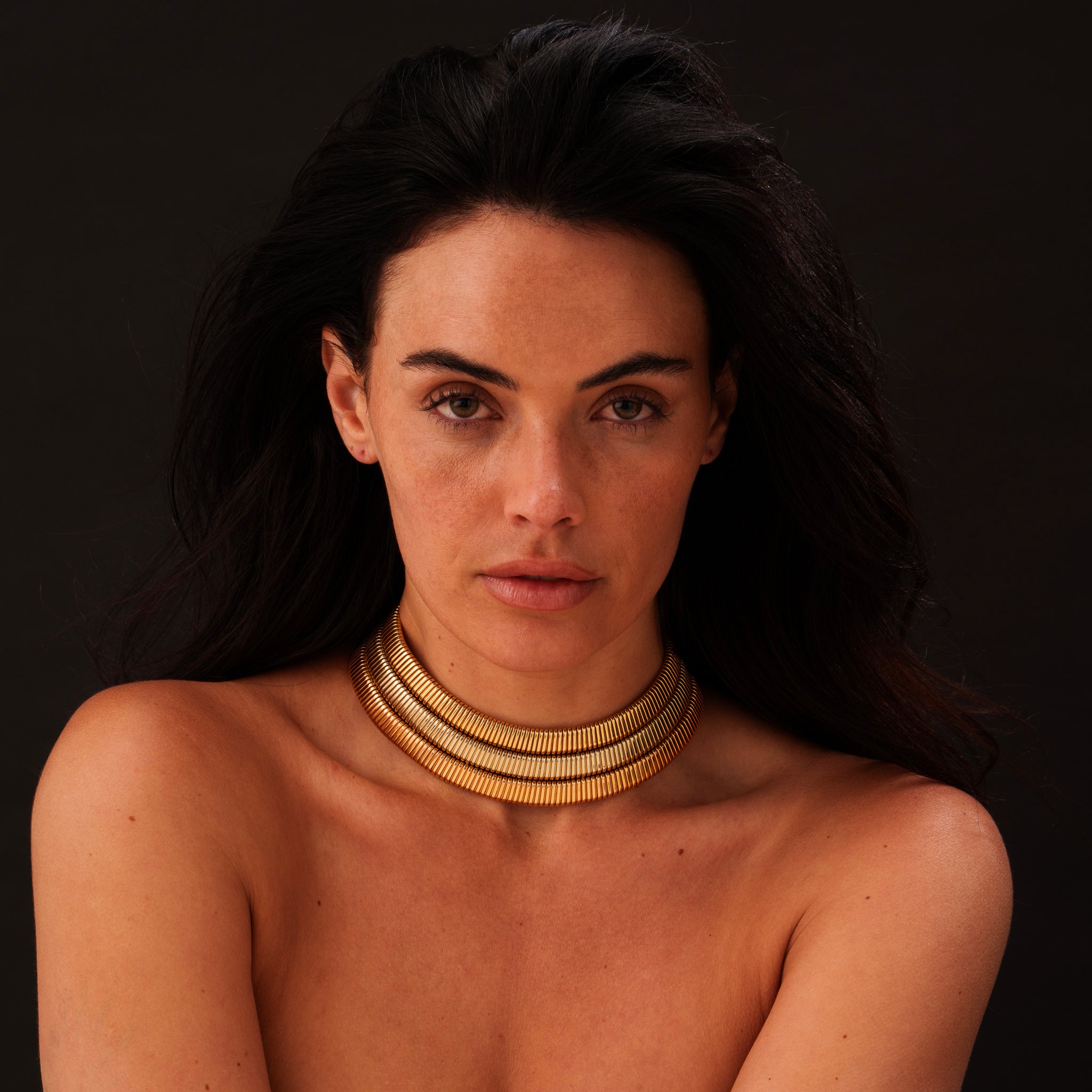 Iconic Bulgari Three Color Tubogas Necklace