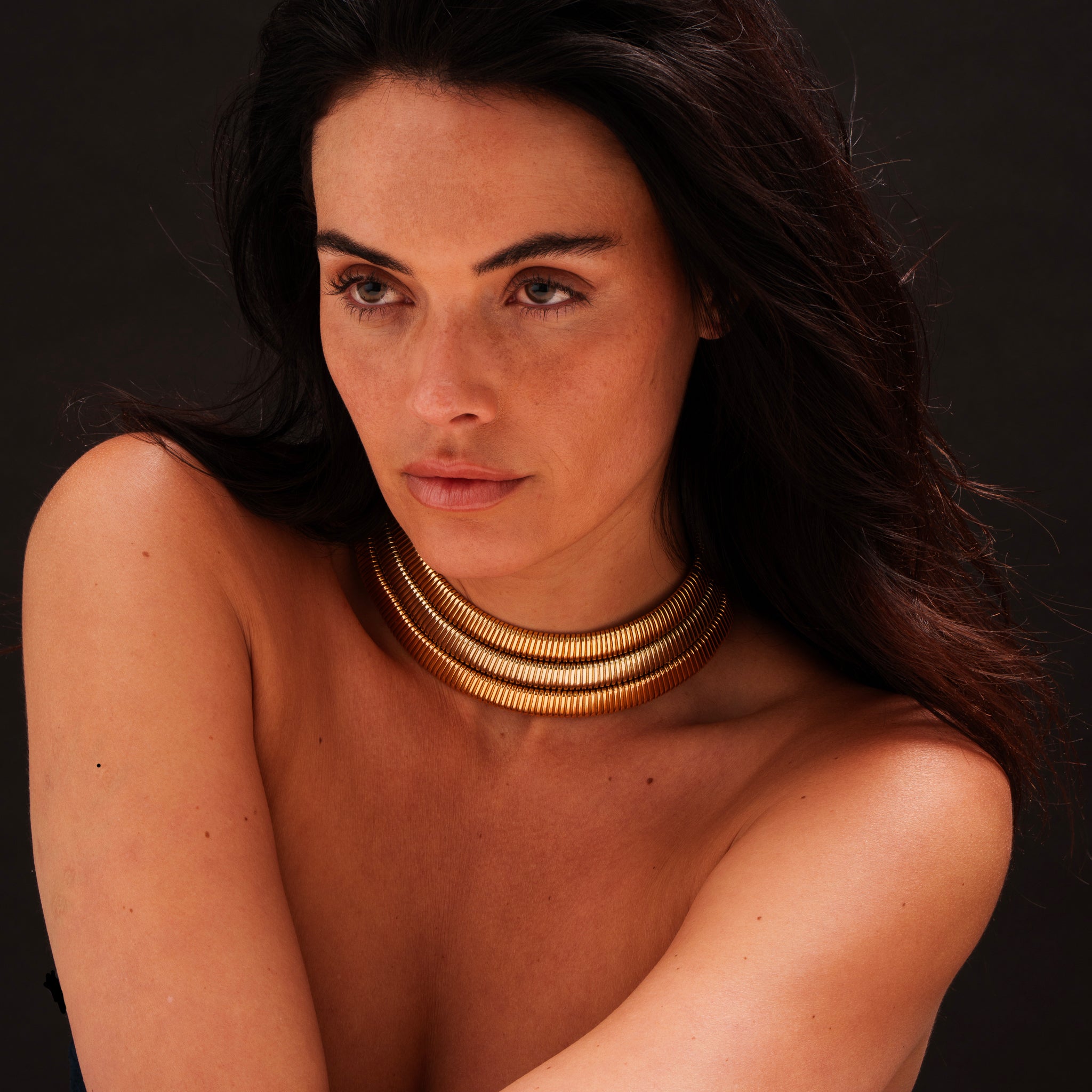 Iconic Bulgari Three Color Tubogas Necklace