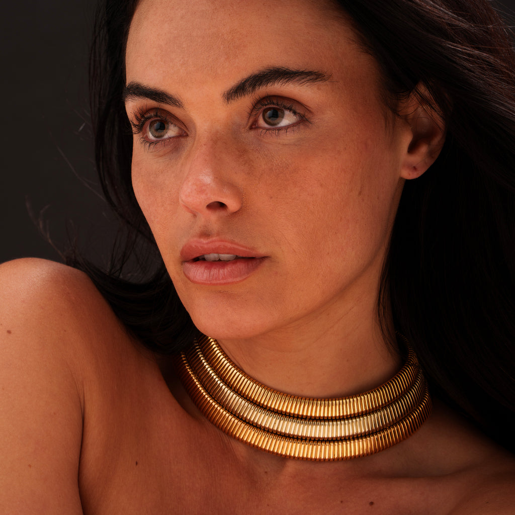 Iconic Bulgari Three Color Tubogas Necklace