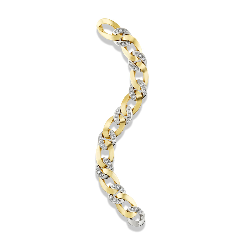 Pomellato 1970s Two Color Gold and Diamond Bracelet
