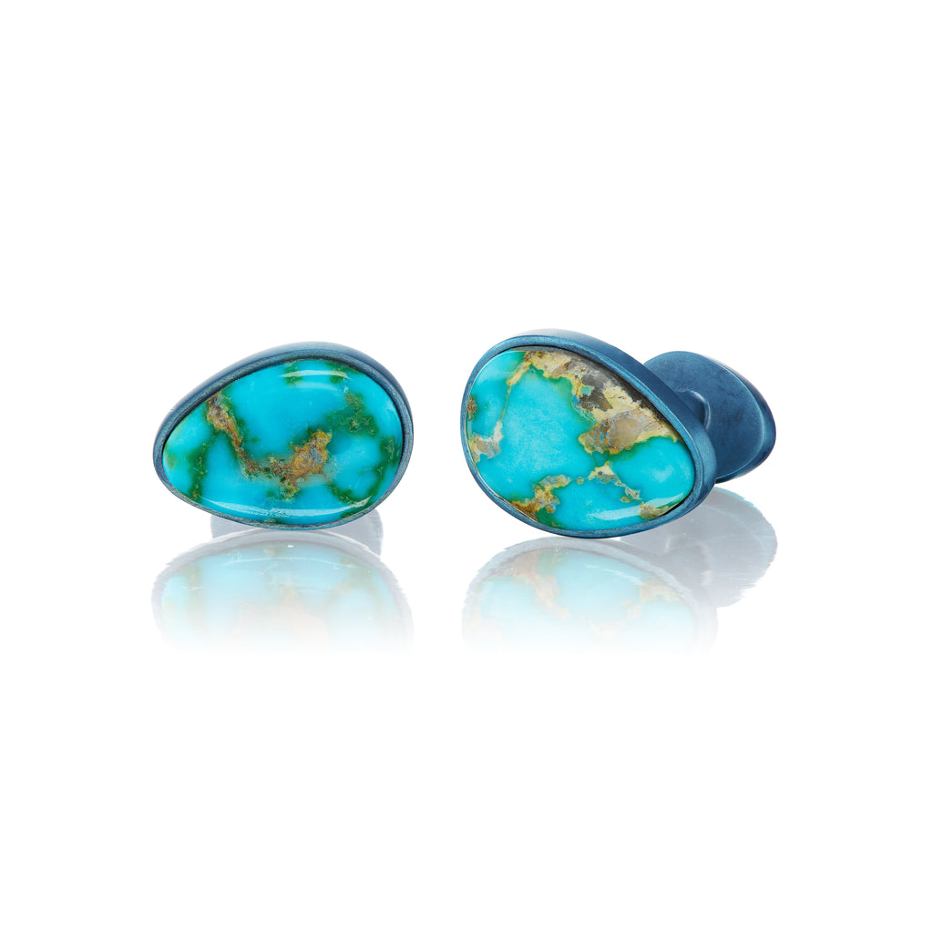 Sonoran Gold Turquoise and Titanium Cufflinks