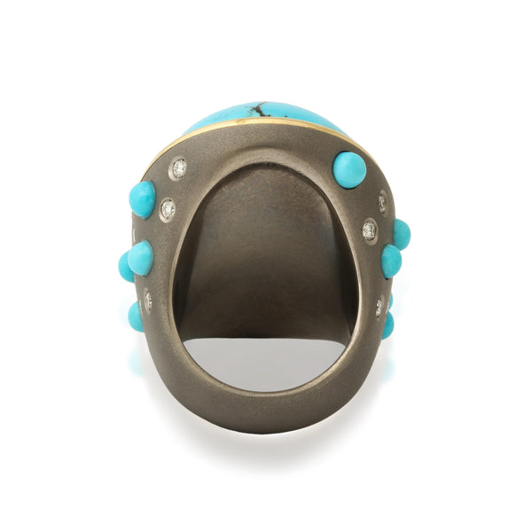 Titanium, Turquoise and Diamond Ring Number One