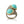 Load image into Gallery viewer, Titanium, Turquoise and Diamond Twin Ring Number Three
