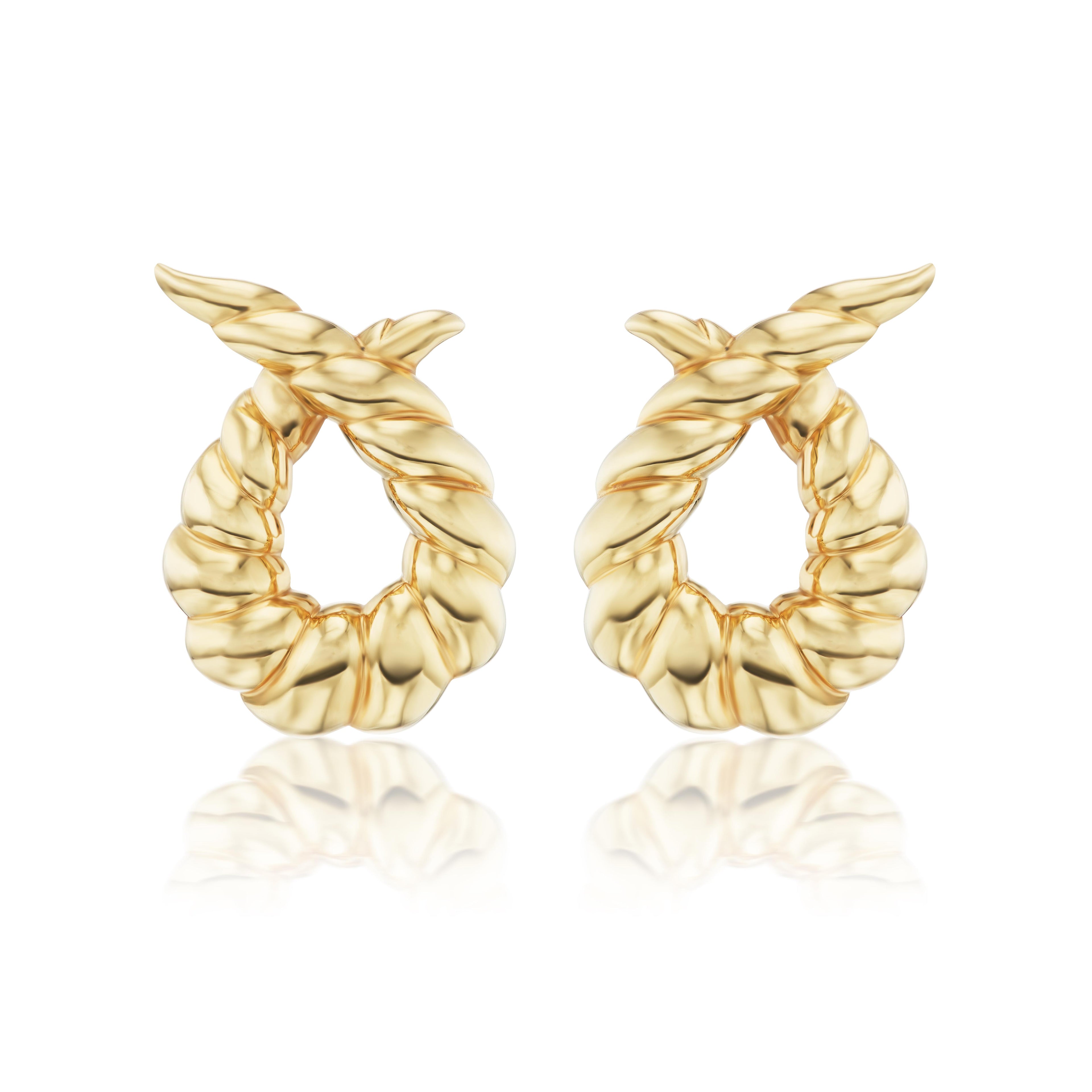 Verdura Twisted Horn Earclips