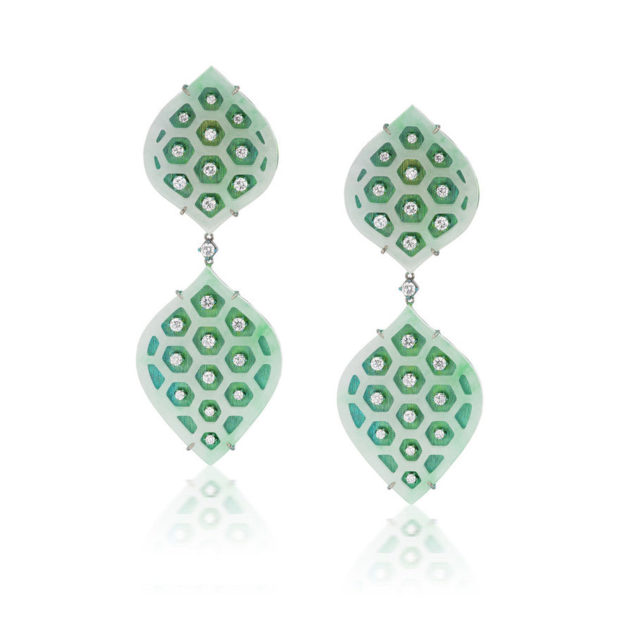 Jade and Diamond Earrings