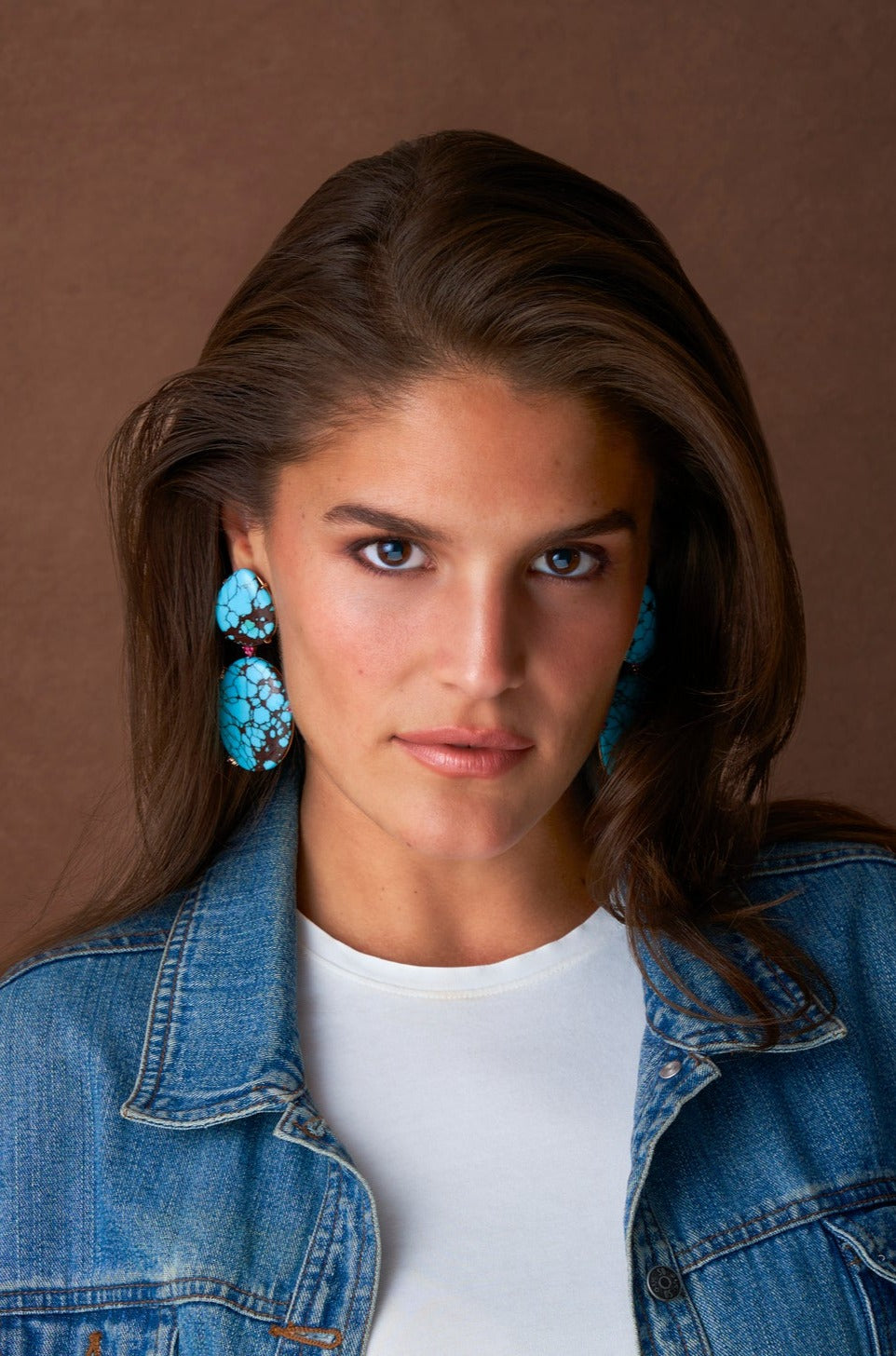 Pear Shape Turquoise and Ruby Earrings