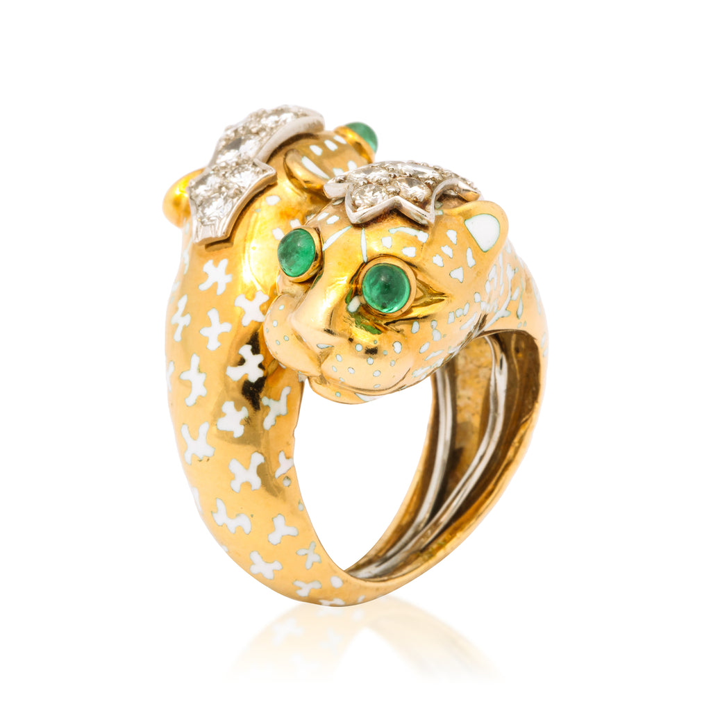 David Webb Crossover Leopard Ring