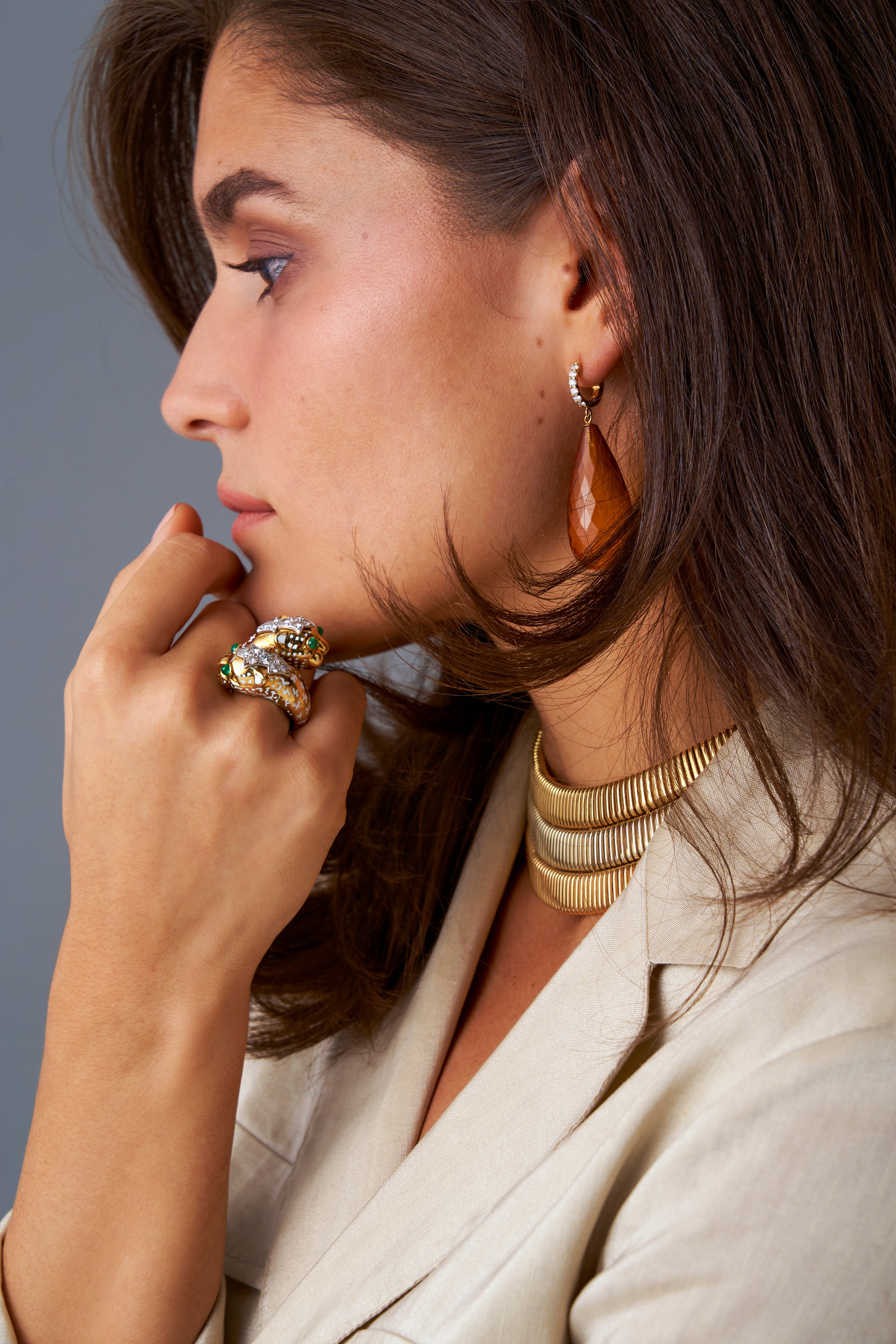 David Webb Crossover Leopard Ring